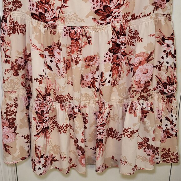 Alex Marie Pink Floral Dress Flutter Sleeve Ruffle Women's Size 18 - Picture 9 of 11